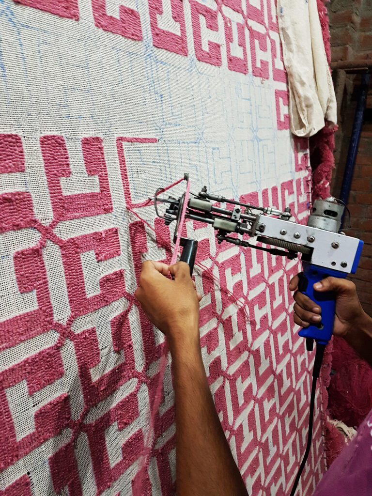 Hand Tufted Rug making process